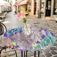 thumbnail image 6 of Abstract Geometric Round Tablecloth for 36-44 Inch Tables,Fitted Table Cover with Elastic Edge,Modern Marble Abstract Art Aesthetics Waterproof Outdoor Table Cloth Protector for Patio Garden Dinner, 6 of 9