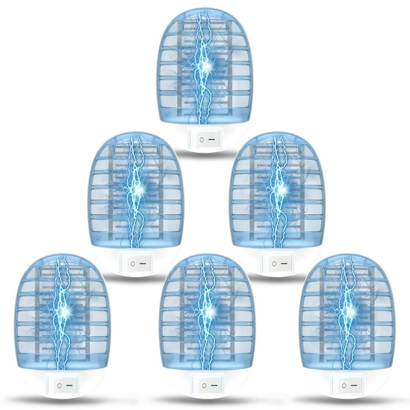 Flying Bug Zapper Indoor, Electronic Insect Killer, Mosquitoes Trap with Blue Lights for Living Room, Home, Kitchen, Bedroom, Baby Room, Office (6 Packs)