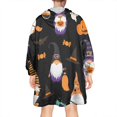 thumbnail image 2 of Wearable Oversized Blanket,Halloween Gnome Pattern Wearable Blanket Hoodie for Adults,Cozy Hooded Blankets with Super Pockets,Super Warm Fuzzy Pullover for Women & Men, 2 of 6