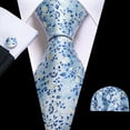 thumbnail image 3 of Conjunto de corbatas Barry.Wang con estampado floral de seda y pañuelo, 3 of 6