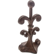 Comfify Cast Iron Fleur De Lis Doorstop Wedge with Felt Bottom 7.75 x 4 x 3.5 Inch Antique Rust Brown