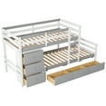thumbnail image 5 of Euroco Twin over Twin Bunk Bed with Six Drawers for Kids Teens Room, Gray, 5 of 15