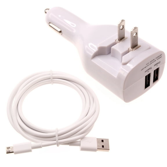 2-in-1 Car Home Charger for Samsung Galaxy Z Fold5/Fold4/Flip5/Flip4 - 6ft Long USB-C Cable TYPE-C Cord Travel Power Adapter Charging Wire Folding Prongs