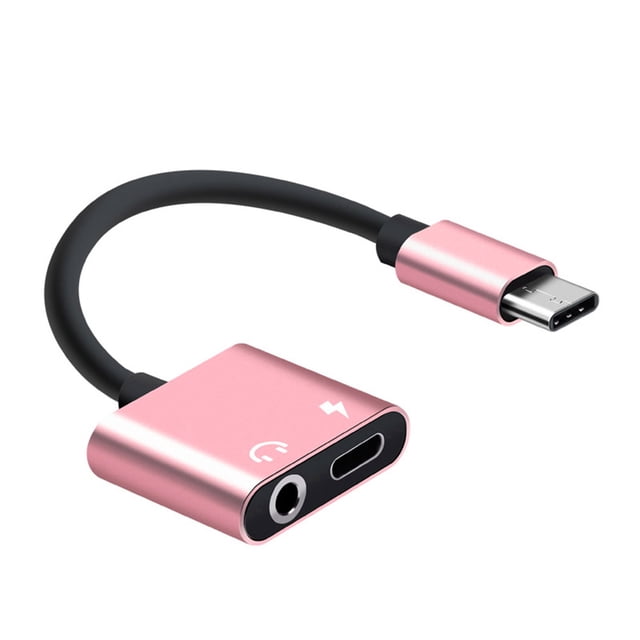 Adaptador de audio tipo C para conector de Audifonos de 3,5 mm Abanopi Rosa