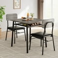 thumbnail image 4 of Accreate 3 Piece Space-Saving Dining Table Set for 2, Built-in Storage, Metal Frame Chairs, 4 of 8