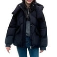 thumbnail image 2 of ZHOGXU Women's Hooded Coat With Pocket Long Sleeve Solid Color Zipper Thickened Warm Comfortable Fashion Jacket For Casual Daily Wear Black L, 2 of 5