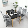 thumbnail image 3 of SHAR 1PCS Elastic Dining Chair Covers Stretch Melange Velvet Removable Chair Protector White 35x44x42cm, 3 of 5