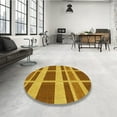 thumbnail image 4 of Ahgly Company Machine Washable Indoor Round Transitional Mahogany Brown Area Rugs, 3' Round, 4 of 7