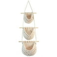thumbnail image 1 of 1Pack Bohemian Style Handmade Hanging Fruit Hammock Beige White Cotton Rope Jute Material Kitchen Organizer, 1 of 9