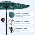 thumbnail image 4 of Solar LED 10FT Patio Umbrella – Waterproof UV Protection Outdoor Market Table Parasol with Crank Lift, Tilt, 8 Sturdy Ribs, for Garden, Pool, Deck, Backyard – Color: Lake Blue, 4 of 7