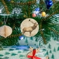 thumbnail image 5 of Funny Christmas Ornament,Elk In The Forest,Xmas Round Ceramic Pendant, 5 of 6