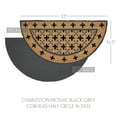 thumbnail image 2 of VHC Brands Charleston Mosaic Black Grey Coir Rug Half Circle 16.5x33, 2 of 5