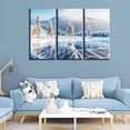 thumbnail image 2 of TISHIRON 3PCS Framed Canvas Wall Art Set,42"x28" Winter Lake and Mountain Landscape Canvas Art Decor, 2 of 7
