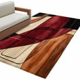 thumbnail image 6 of Red Burnt Orange Area Rug 3x5 Washable Rug Non Slip Geometric Boho Modern Abstract Large Area Rug Indoor Floor Carpet for Entryway Bedroom Kitchen Living Room Home Office Dining Room Nursery, 6 of 8