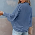 thumbnail image 5 of Womens Shirts Button Down Printed Lantern Long Sleeve Blouse Fashion Casual Tops 2025 Blue M, 5 of 7