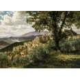 thumbnail image 2 of Bierstadt, Albert 32x24 Gold Ornate Wood Framed with Double Matting Museum Art Print Titled - Olevano, 2 of 4
