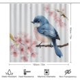thumbnail image 2 of Faty-T Rideau de Douche Ensemble de 4 Pcs Rideau de Douche et Tapis Ensemble de Rideau de Douche Oiseau de Printemps Fleur de Cerisier Imperméable Motif Personnalité Rideaux de Bain Oiseau Fleurs en Fleurs de Printemps Sakura, 2 of 13
