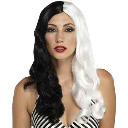 Sinestress Black and White Adult Halloween Wig