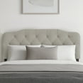 thumbnail image 4 of Home Design Angela Twin Button-Tufted Upholstered Headboard with Adjustable Height and Foam Padding, Warm Grey, Easy assembly, 4 of 7