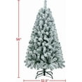 thumbnail image 5 of Favory 4.5Ft Premium Snow Flocked Artificial Christmas Tree Hinged Pine Full Holiday Xmas Tree for Home Office Party Decoration with 340 Branch Snow Tips and Metal Stand, Green&white, 5 of 10
