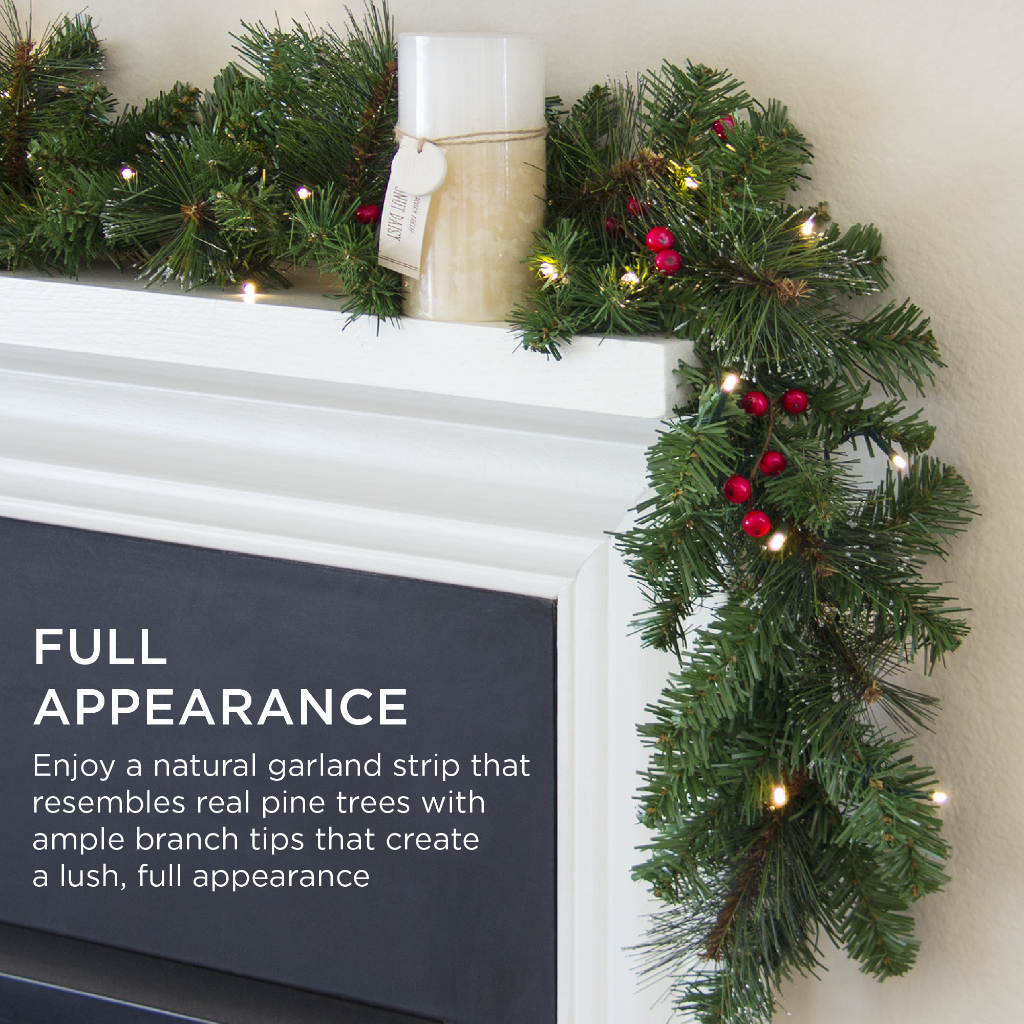 Best Choice Products 9ft Pre-Lit Christmas Garland, 50 LED Lights photo 2