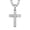 Silver, variant on 24K Gold-Plated Solid CZ Cross Necklace for Men Women Stainless Steel Religion Jewelry with 24 Inch Figaro Chain