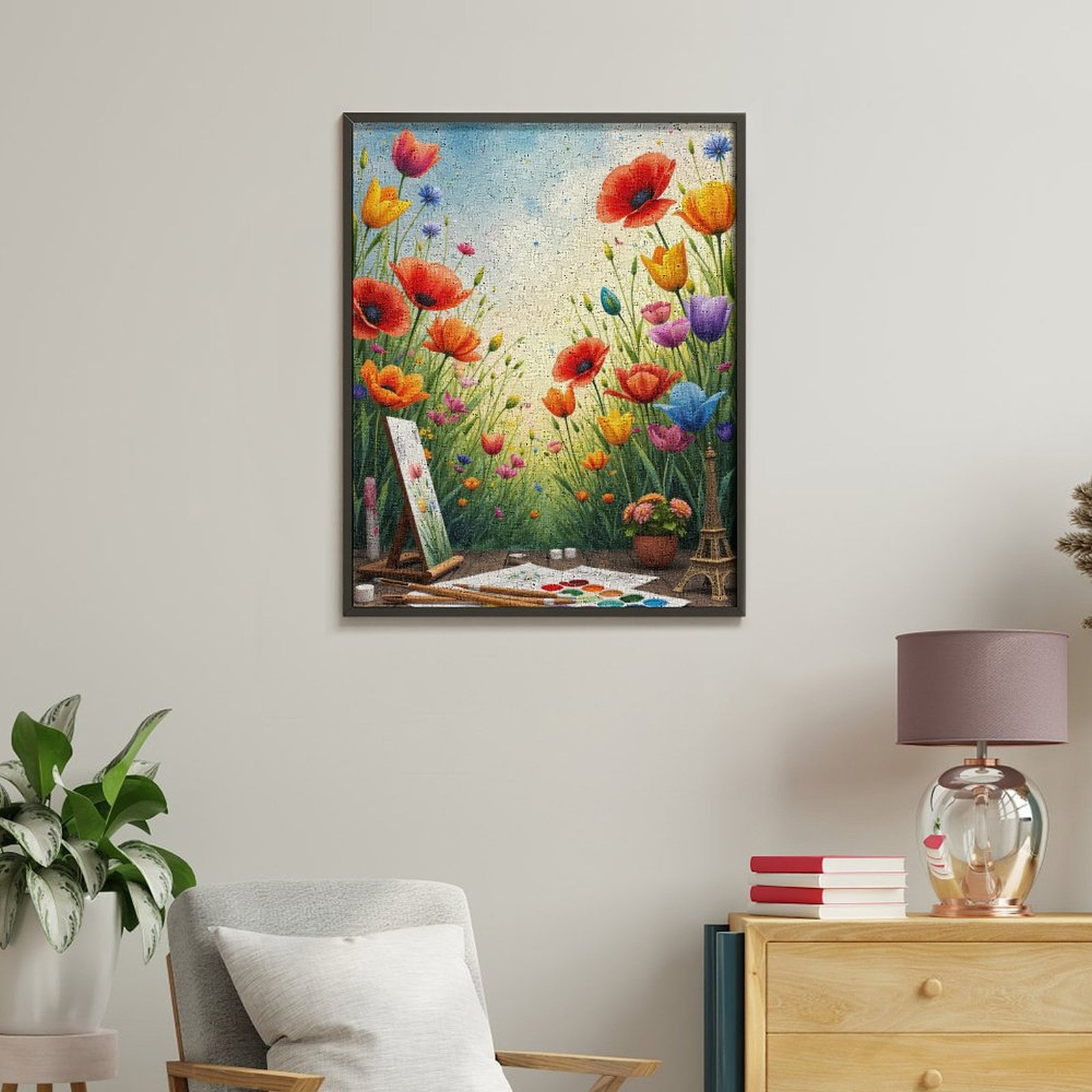 Paint By Numbers Kit for Adults Beginner - Colorful Floral Art Painting Scene DIY Canvas Painting Kits for Adults, Frameless Paint By Number for Adults for Home Wall Decor 16x20 Inch