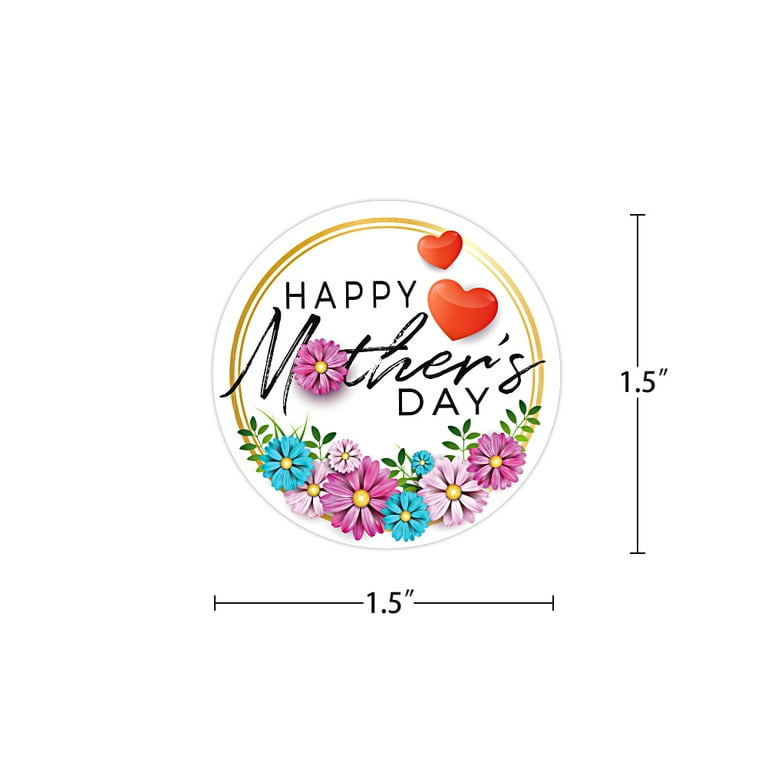 WaaHome Happy Mothers Day Labels Stickers,36PCS 1.5