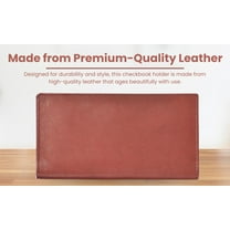 Leatherboss Genuine Leather Plain Checkbook Cover