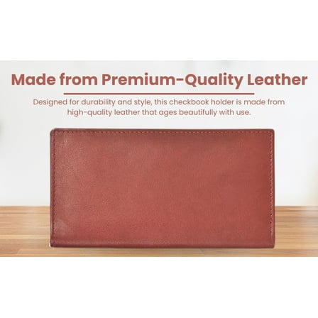 Leatherboss Genuine Leather Plain Checkbook Cover