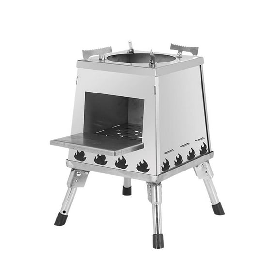 Outdoor Stainless Steel Folding Heating Firewood Stove Camping Tent Stove BBQ✨d U3G5