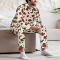 thumbnail image 6 of Bingfone Men's Pajama Set 2 Piece Loungewear PJs, Long Sleeve with Pajama Pants-Rose Flowers, 6 of 7