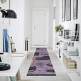 thumbnail image 4 of Yayeee Runner Rug for Bedroom 2'x6' Machine Washable Hallway Non Slip Mat, Purple Halloween Black Cat, 4 of 8