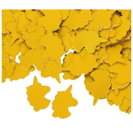 Confetti For Tables Unicorn Confetti - 1000-Pack Gold Unicorn Cutouts, Paper Party Confetti, Party Supplies, Table Scatter, for Bachelorette, Wedding, Princess Themed Birthday Parties, Bridal Showers, 1 x 1.3 Inches ()