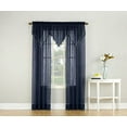 thumbnail image 3 of No. 918 Jillian Crushed Voile Ascot Beaded Sheer Valance, 51"x24", Navy, 3 of 6