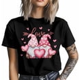 thumbnail image 3 of Camisetas informales de manga corta con diseño de gnomo y corazón rosa para hombre, para el Día de San Valentín, 3 of 8