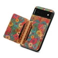thumbnail image 5 of for Google Pixel 6a Luxury Premium PU Leather + TPU Case with 3 Card Slots, Kickstand Back Case Floral Pattern Skin-Friendly Shock-resistance Cover for Google Pixel 6a, Spring, 5 of 6