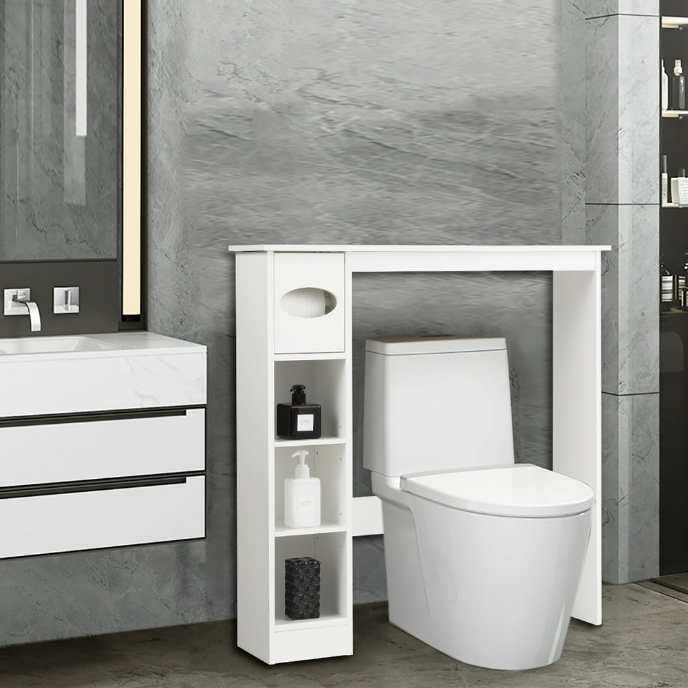 Costway Wooden Over the Toilet Storage Cabinet Bathroom Space Saver w ...