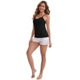 thumbnail image 5 of DARING DIVA Women's Spaghetti Straps Flowy Pleated Front Camisole Tops M Black, 5 of 6