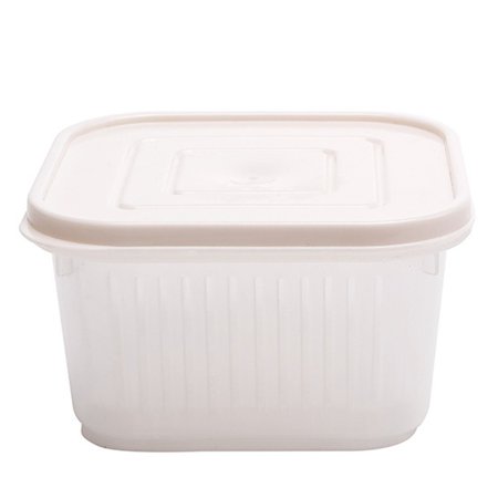 

UDIYO Food Storage Box Fresh-keeping Food Storage Box Drain Basket PP Large Capacity Leak-proof Food Storage Organizer for Kitchen