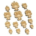 thumbnail image 1 of Owl Smart with Glasses Wood Mini Charms Shapes DIY Craft Jewelry - With Hole - 18mm (17pcs), 1 of 7