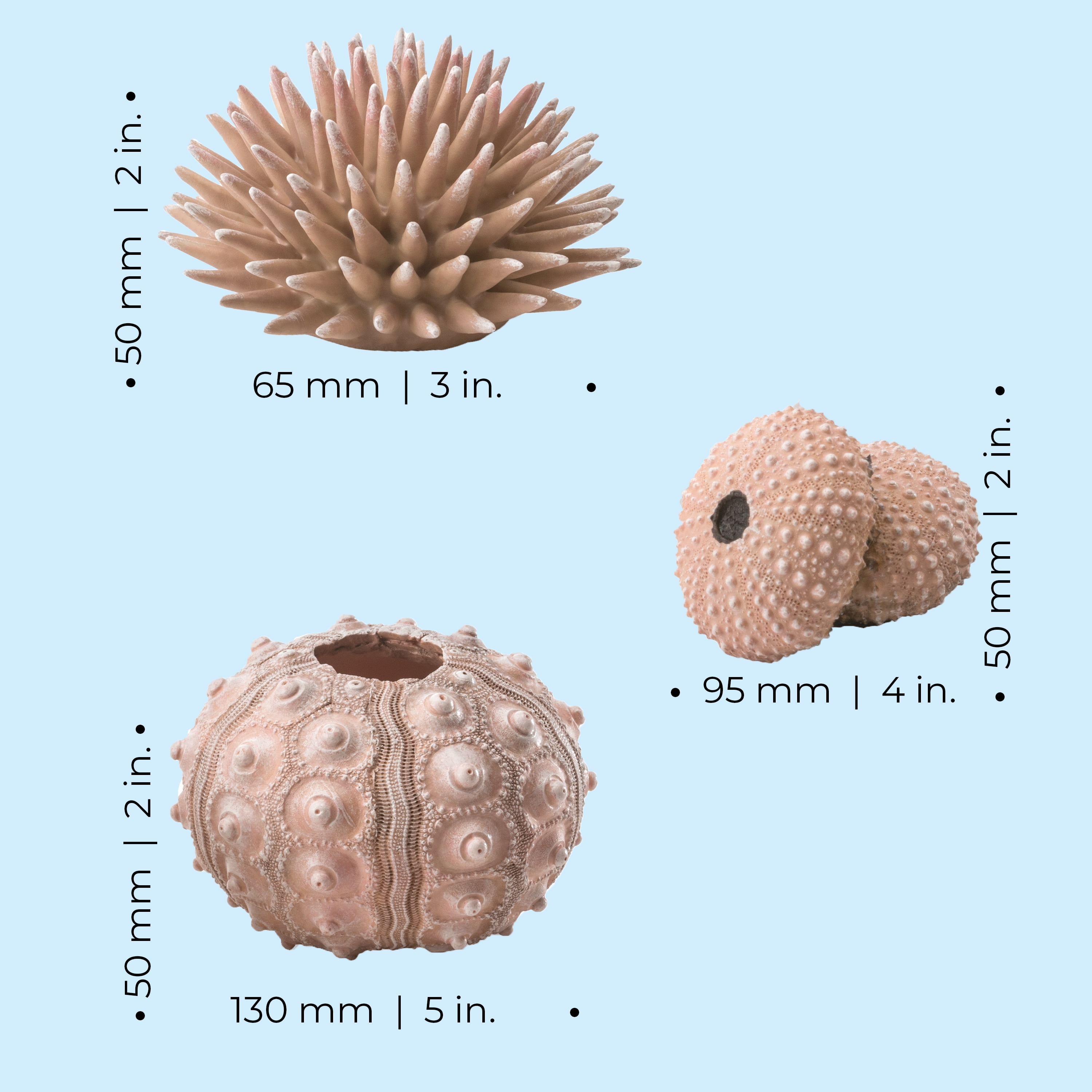 biOrb Aquarium Décor Sea Urchins Set of 3 - Ceramic, Natural