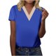 thumbnail image 2 of Fiudx Ofertas Flash Artículos En Oferta Blusa de Manga Corta con Retazos de Encaje y Cuello En V Estampado Informal a La Moda para Mujer, 2 of 5