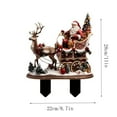 thumbnail image 2 of Christmas Yard Sign Santa Riding Reindeer Sled Outdoor Holiday Decoration for Festive Ground Display, 2 of 4