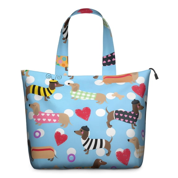 Colorful Funny Dachshund Travel Tote Bags for Women Carry On,Large Weekender Bags for Women Travel,Multi Functional Duffle Bag for Work,Shopping,Sports