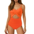 thumbnail image 1 of Womens Cutout High Waist One Piece Swimsuit - Wrap Tie Back Ruched Design - Push Up Padded Beach Pool Bathing Suit, 1 of 4