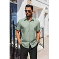 thumbnail image 7 of COOFANDY Mens Short Sleeve Button Down Wrinkle Free Dress Shirts Summer Business Casual Shirt Black, 7 of 7