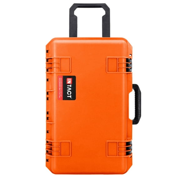 Eylar 22 Inch Intact Premium Series Hard Rolling Carry-On Travel Case, Lightweight and Durable Design with Foam (Orange)