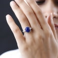 thumbnail image 3 of Lapis Lazuli Statement Ring 925 Sterling Silver Cubic Zirconia Statement Size 10 Ct 4.8 Birthday Christmas Gifts for Women, 3 of 6