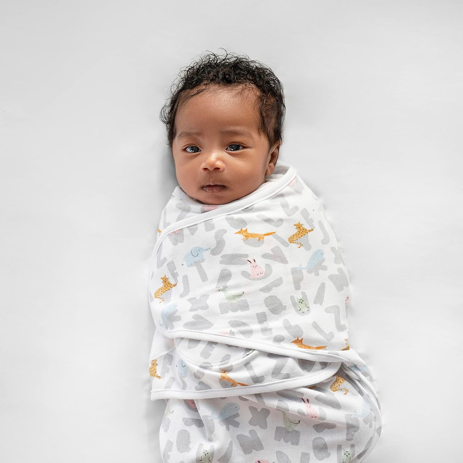aden + anais essentials Cotton Wrap Swaddles, Alphabet Animals, Unisex, Newborn, 0-3 Mo, 3-Pack